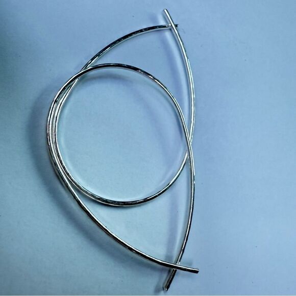 STERLING SILVER HAMMERED HOOP EARRINGS – WOMEN’S TEARDROP DESIGN - Picture 13 of 17